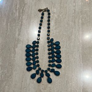 Gold and dark aqua/teal statement necklace.